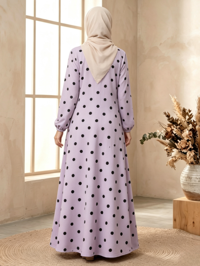 Purple Printed Jalabiya