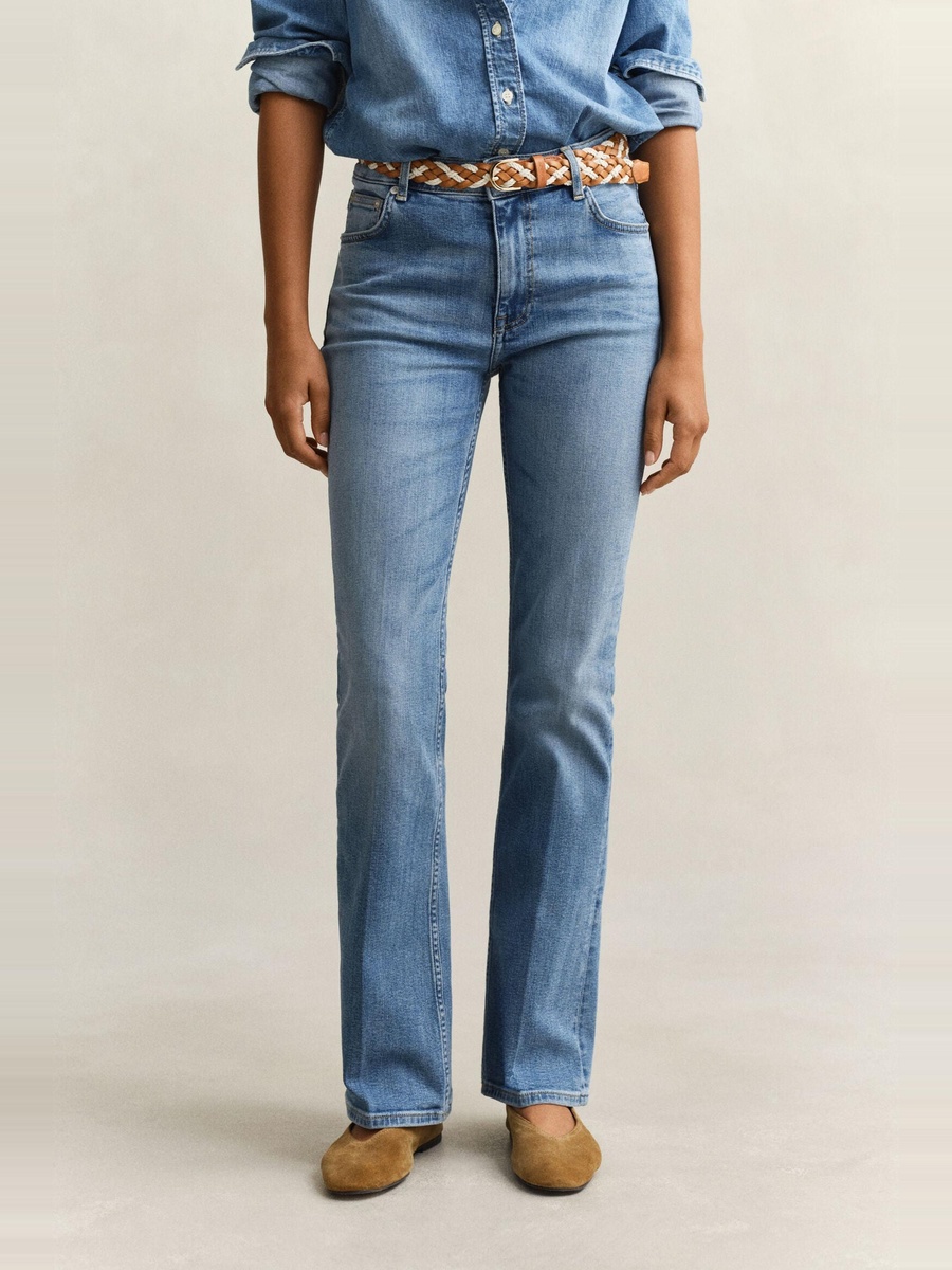 Blue Flared Stretch Jeans