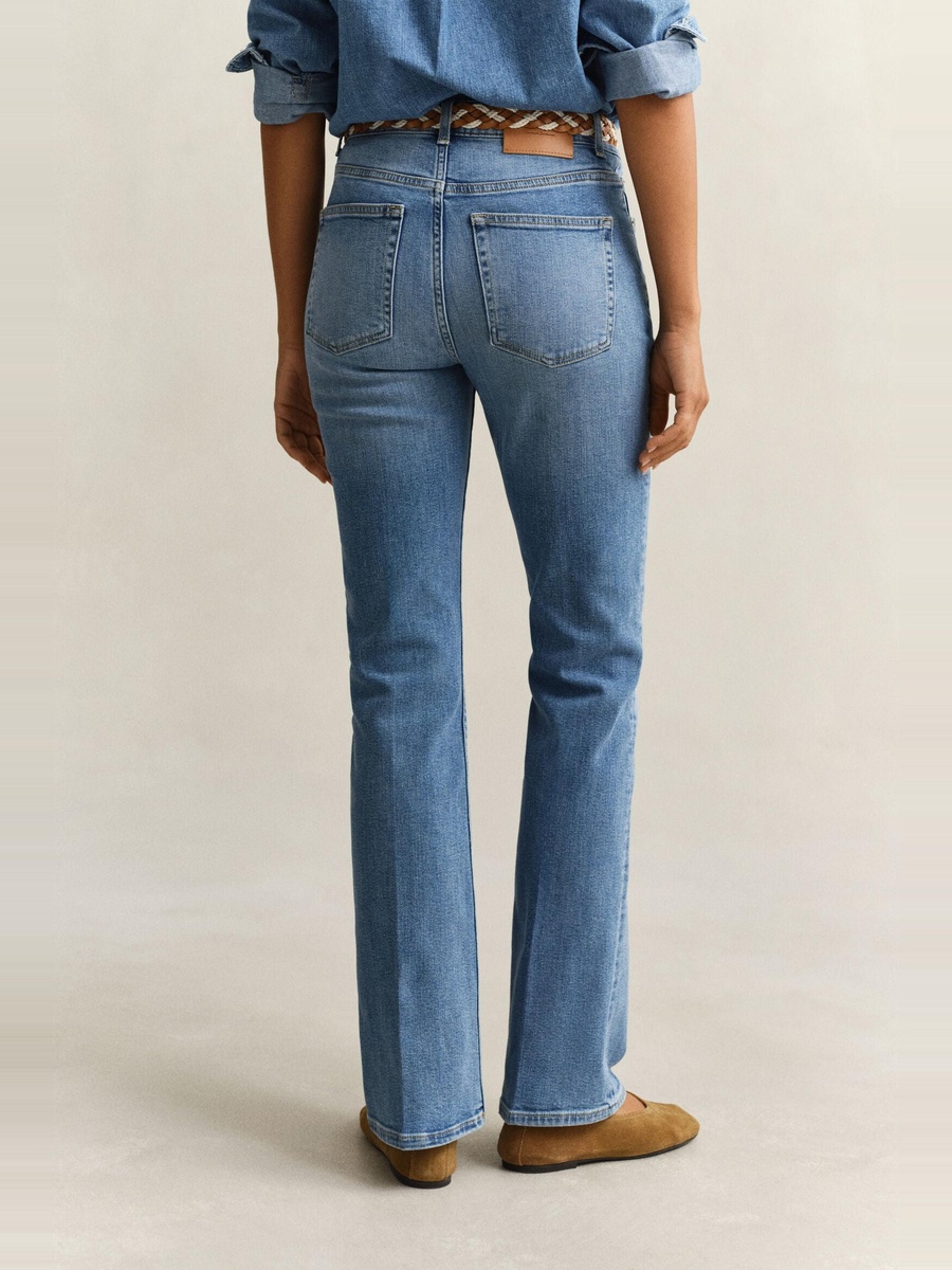 Blue Flared Stretch Jeans
