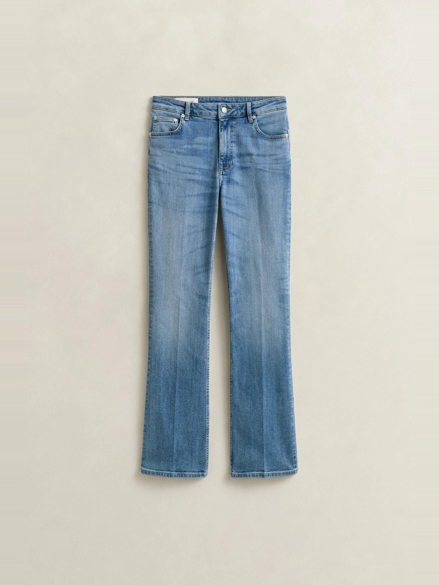 Blue Flared Stretch Jeans