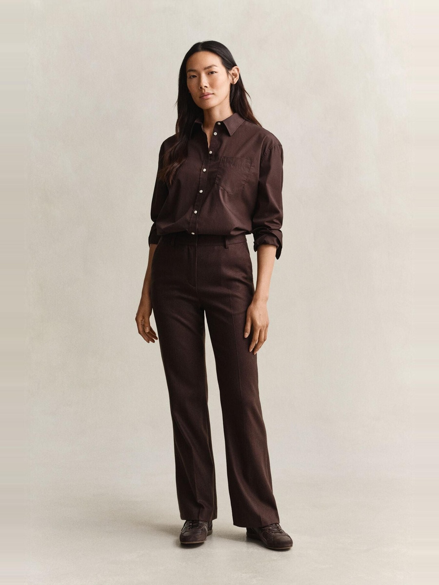 Brown Relaxed Classic Poplin Shirt