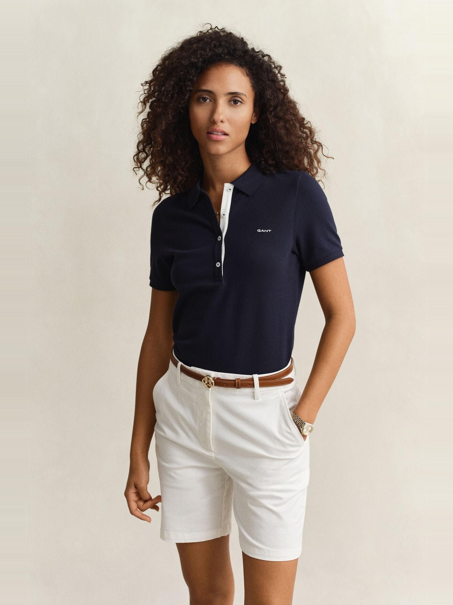 Navy Blue Contrast Pique Polo T-Shirt