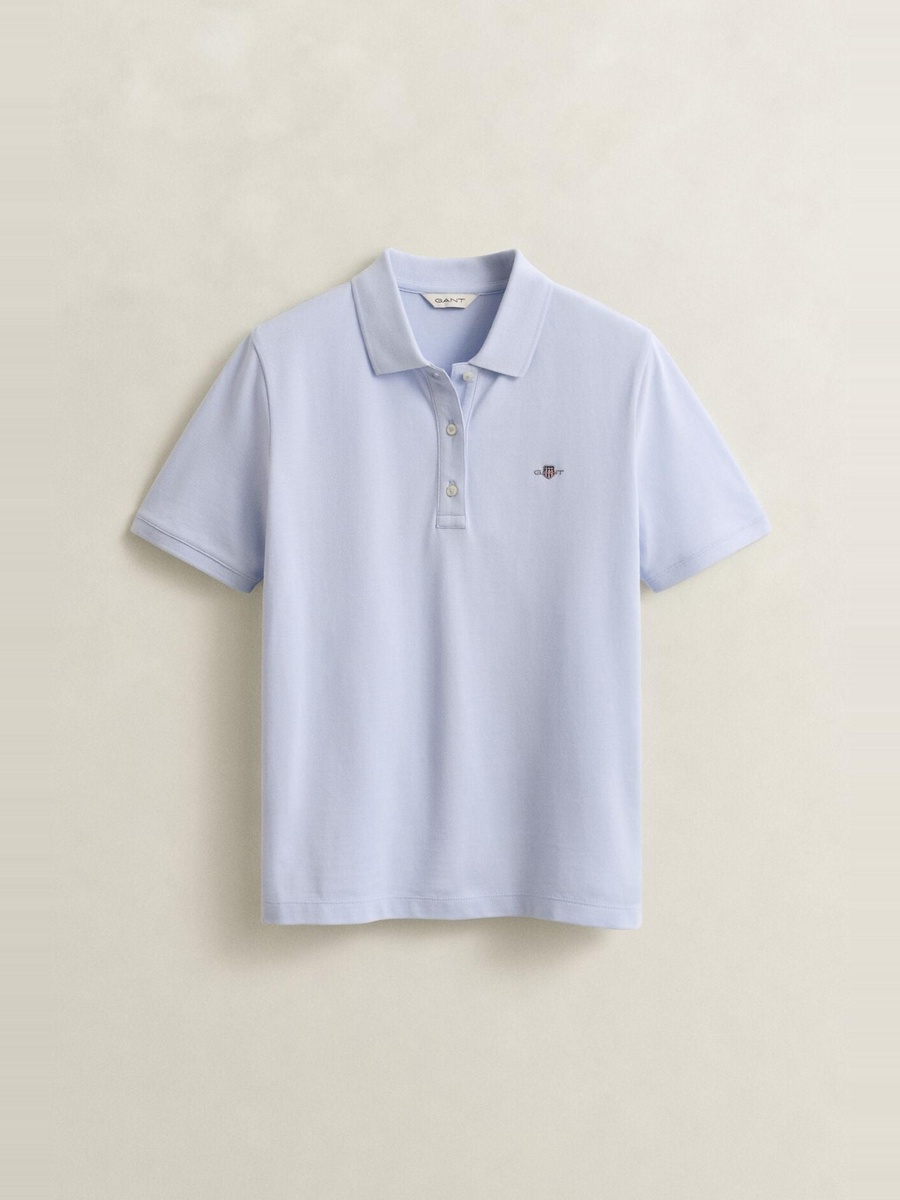 Light Blue Shield Pique Polo T-Shirt