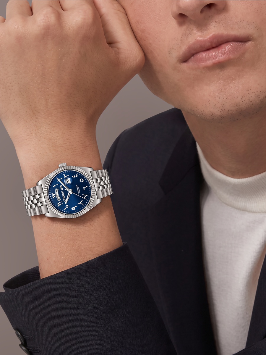 Chienti Blue Dial, Stainless Steel Bracelet, Analog Watch for Men, 41mm