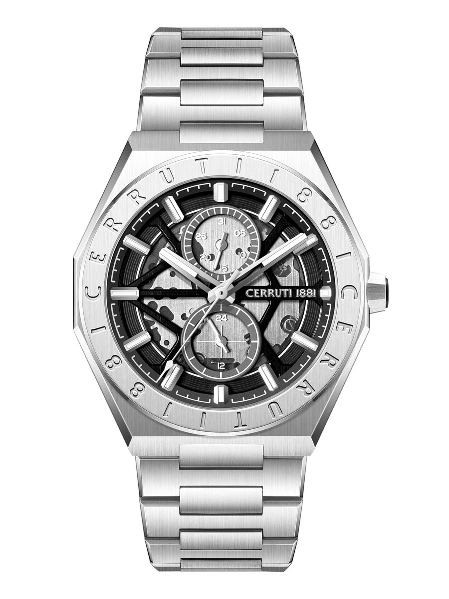 Ravello Black Dial, Stainless Steel Bracelet, Multifunction Watch for Men, 42mm