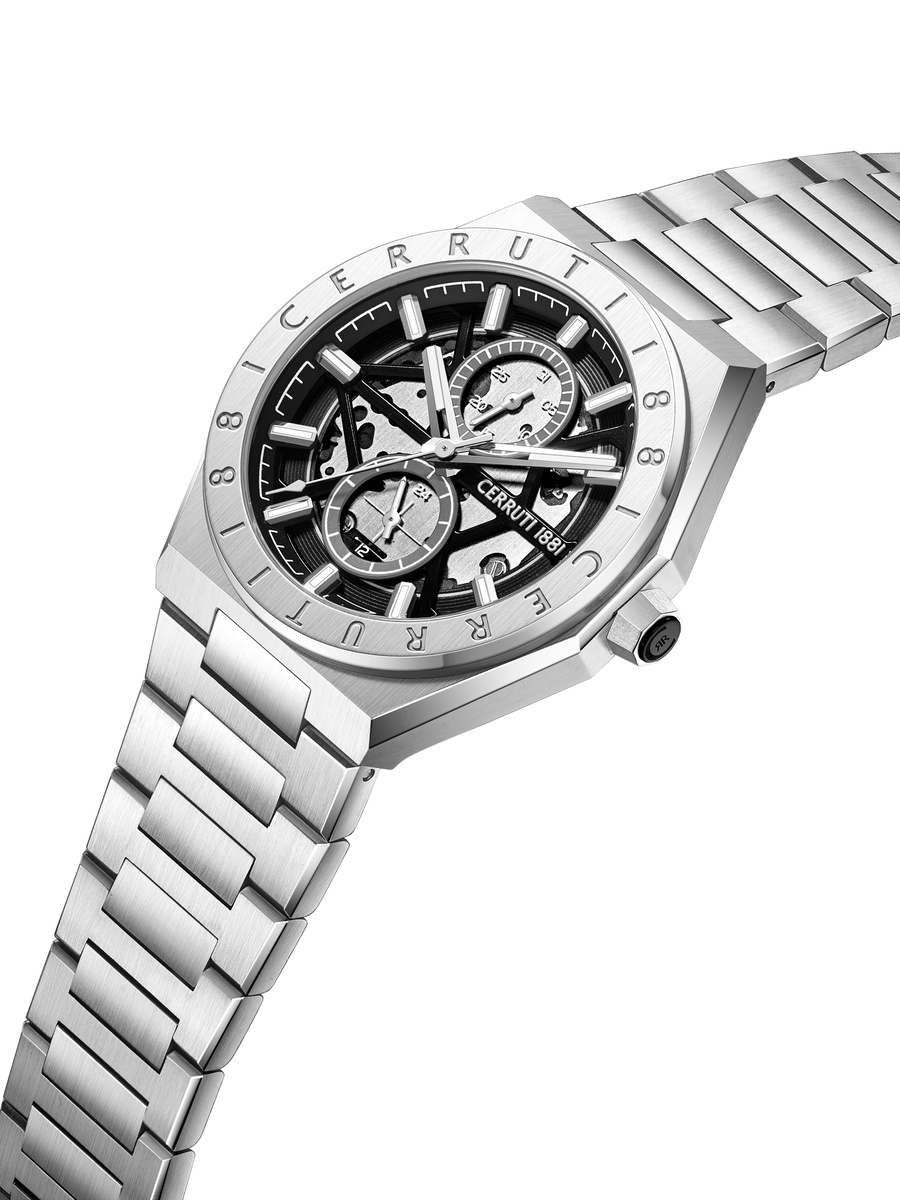 Ravello Black Dial, Stainless Steel Bracelet, Multifunction Watch for Men, 42mm