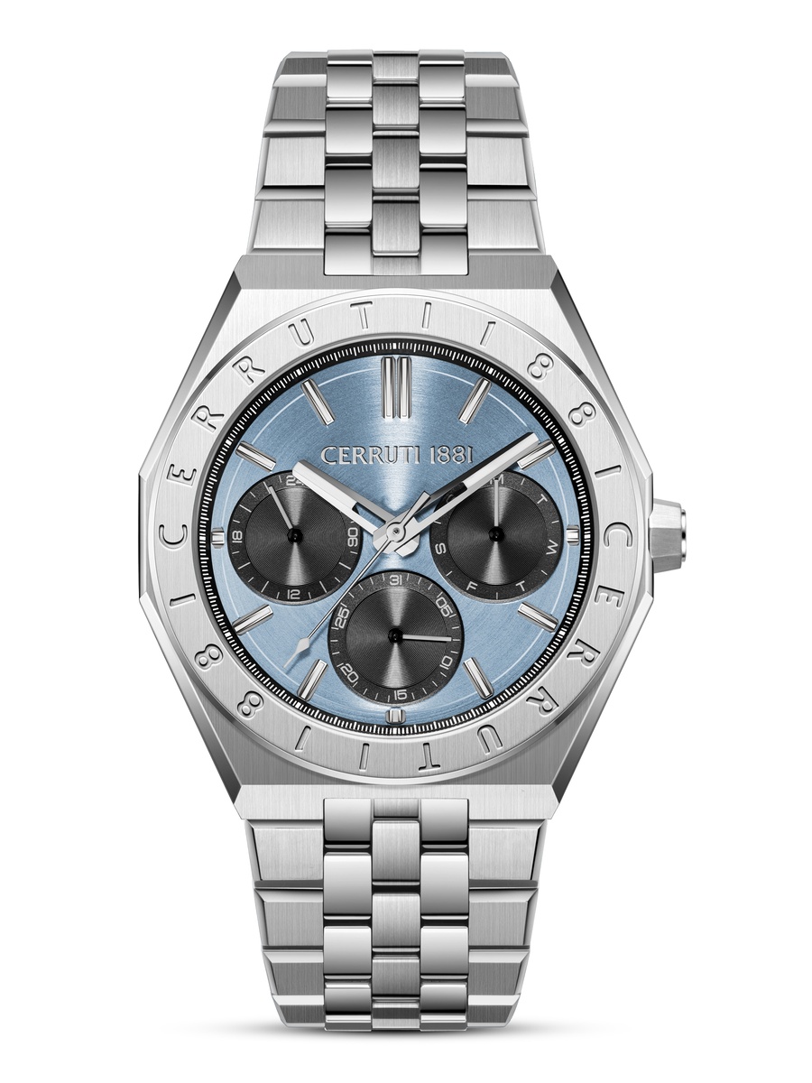 Ravello Light Blue Dial, Stainless Steel Bracelet, Multifunction Watch for Men, 42mm