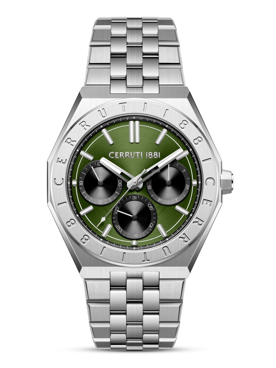 Ravello Dark Green Dial, Stainless Steel Bracelet, Multifunction Watch for Men, 42mm