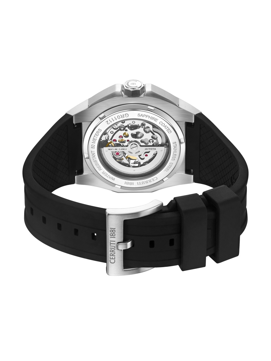 Arrezo Black-Gunmetal Dial, Silicone Strap, Automatic Watch for Men, 42mm