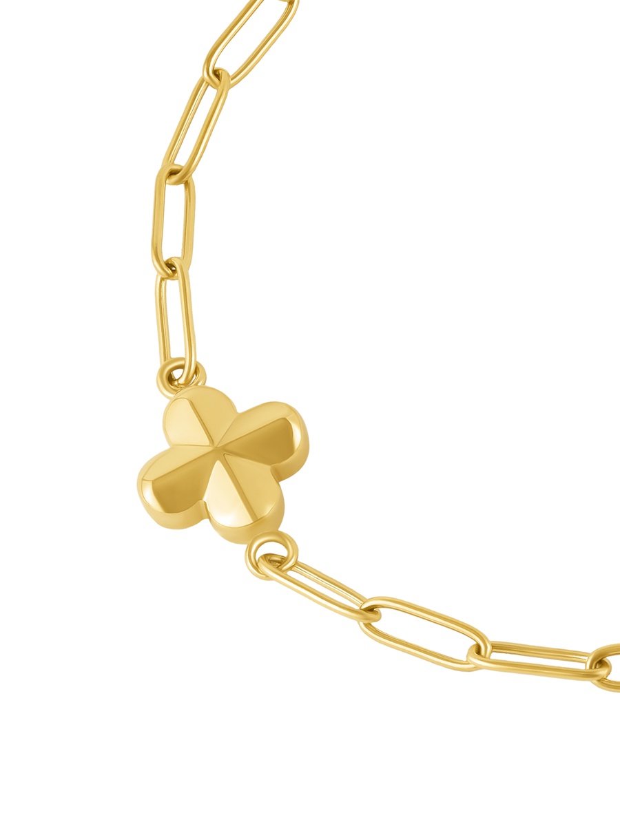 Graceleaf Gold Plated Stainless Steel Paperclip Chain Bracelet for Women