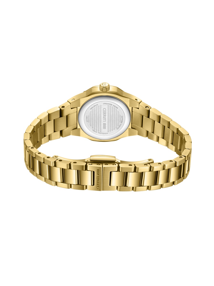 Razzuolo Black Dial, Stainless Steel Bracelet, Analog Watch for Women, 24mm