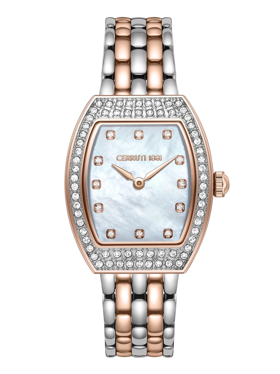 Calliano White Mother-of-pearl Dial, Stainless Steel Bracelet, Analog Watch for Women, 29mm
