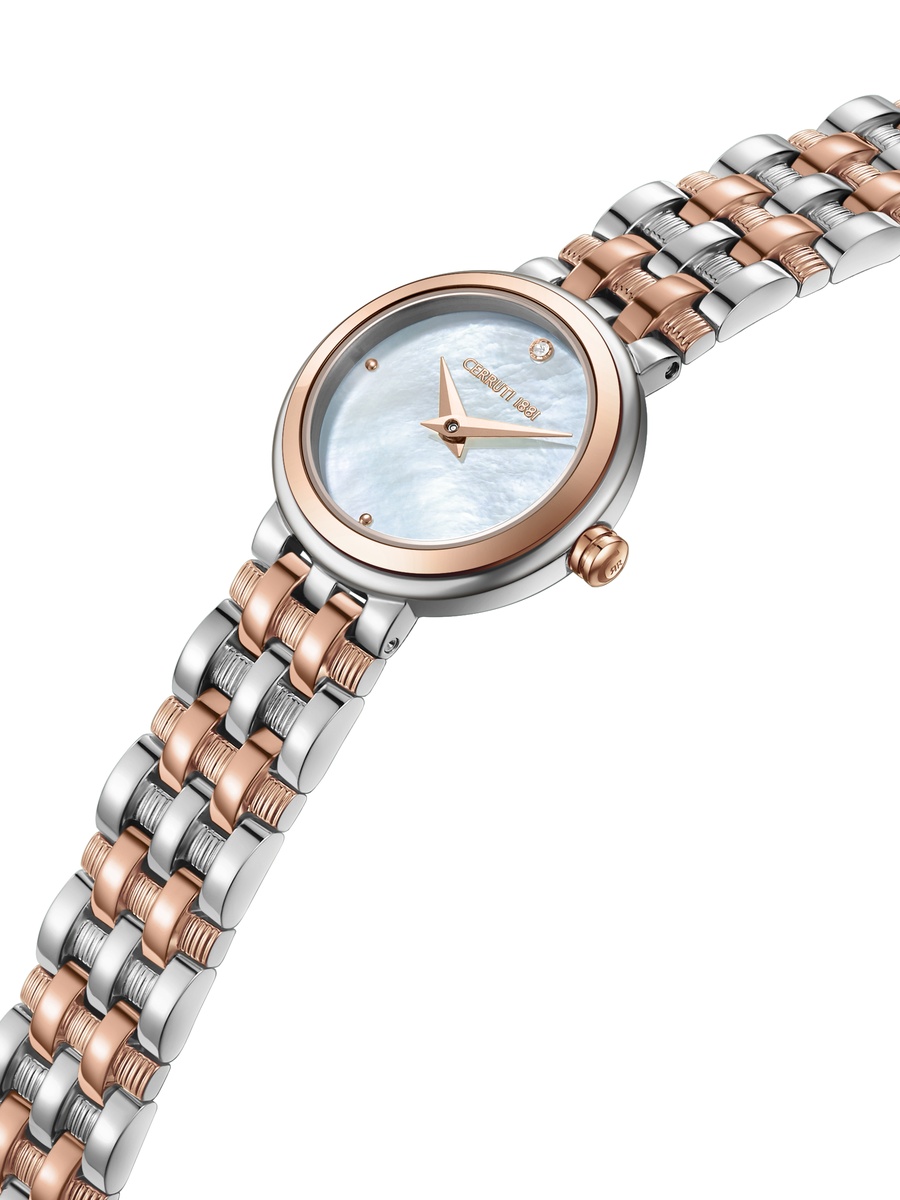 Lusia White Mother-of-pearl Dial, Stainless Steel Bracelet, Analog Watch for Women, 24mm