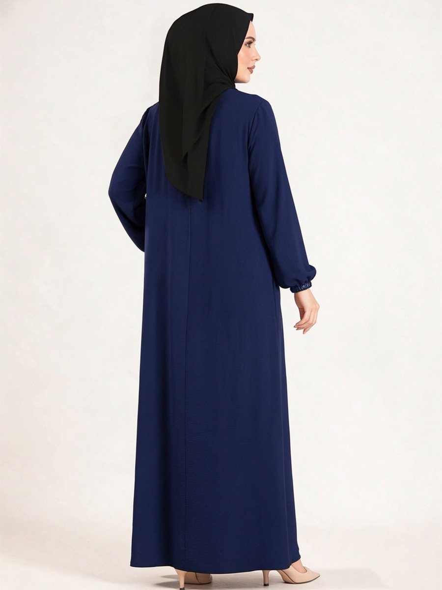 Dark Blue Long Sleeve Abaya