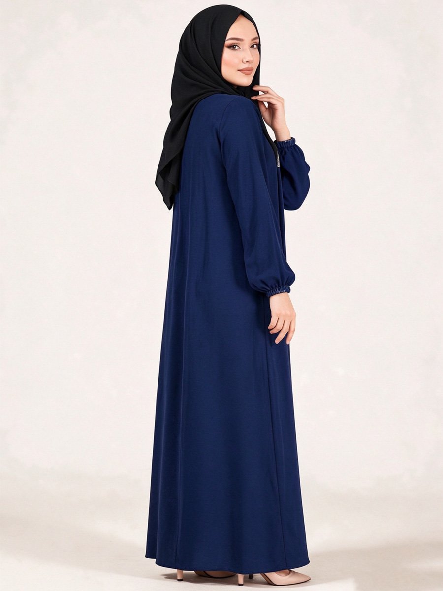 Dark Blue Long Sleeve Abaya