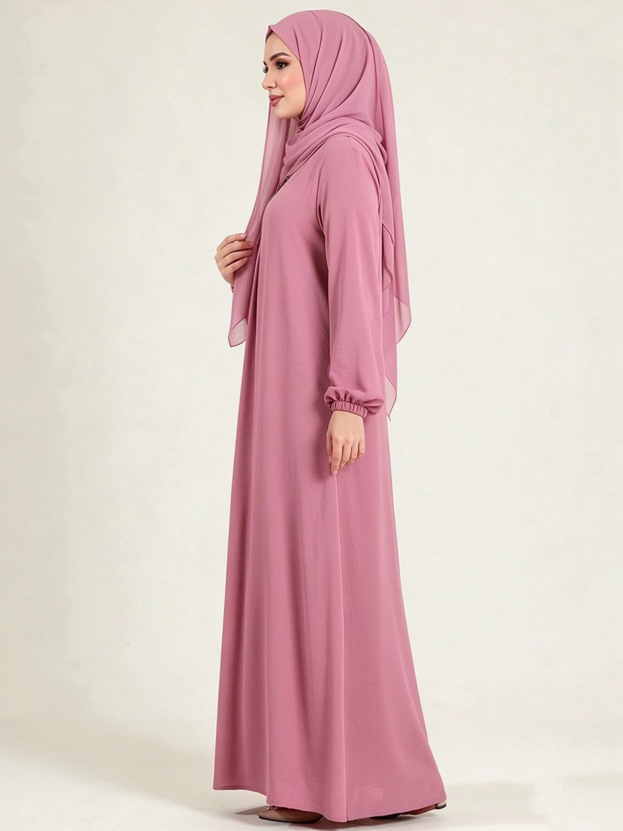 Pink Long Sleeve Abaya
