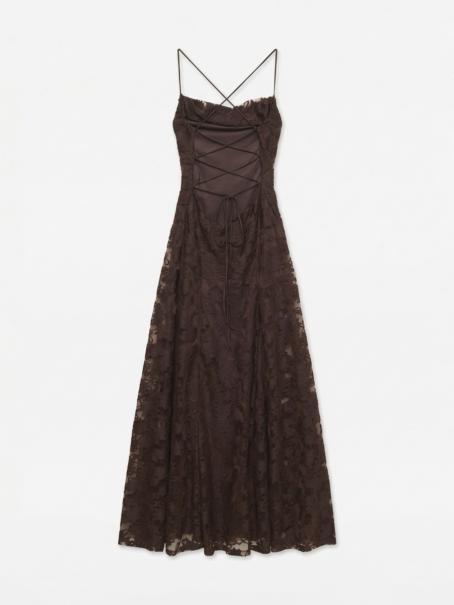 Jacquard Strappy Maxi Dress