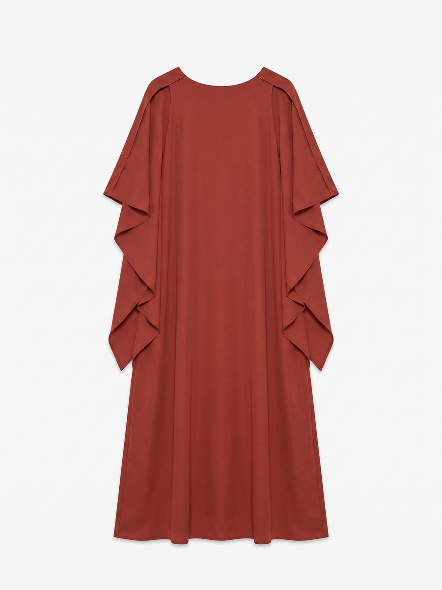 Boat Neck Cape Maxi Dress