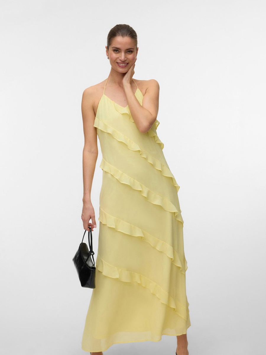 Sleeveless Flounce Maxi Dress
