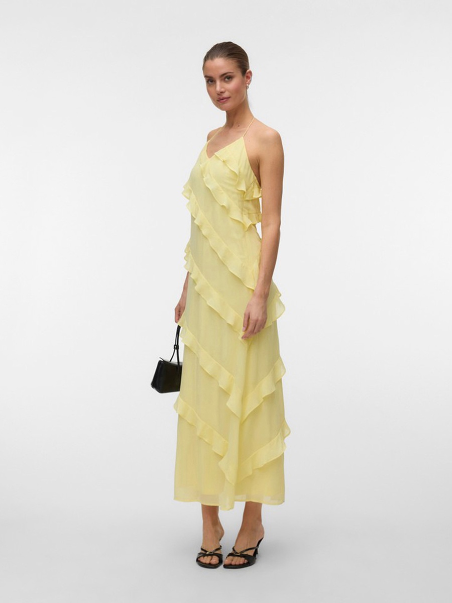 Sleeveless Flounce Maxi Dress