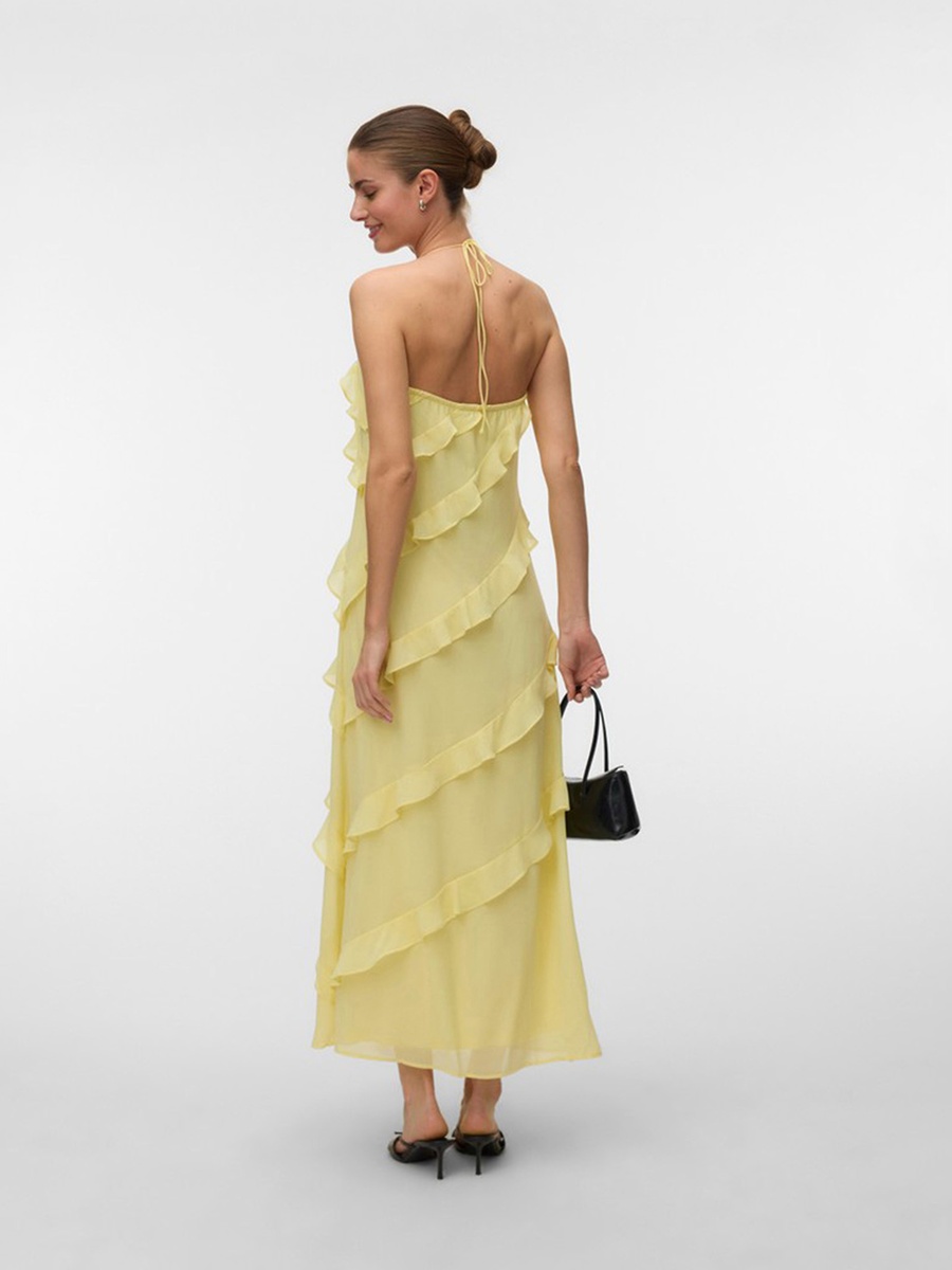 Sleeveless Flounce Maxi Dress