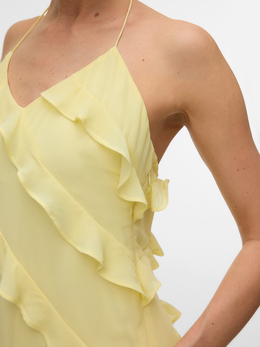 Sleeveless Flounce Maxi Dress