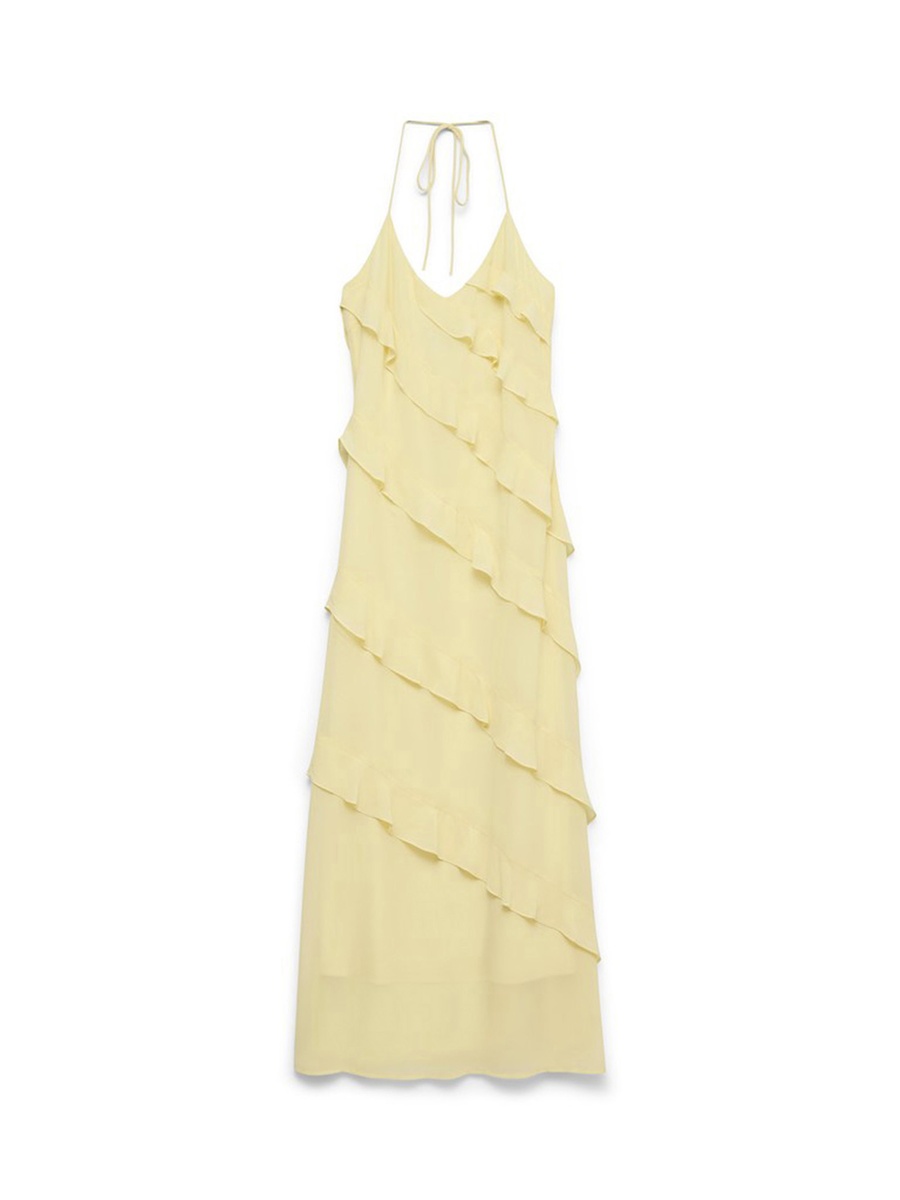 Sleeveless Flounce Maxi Dress