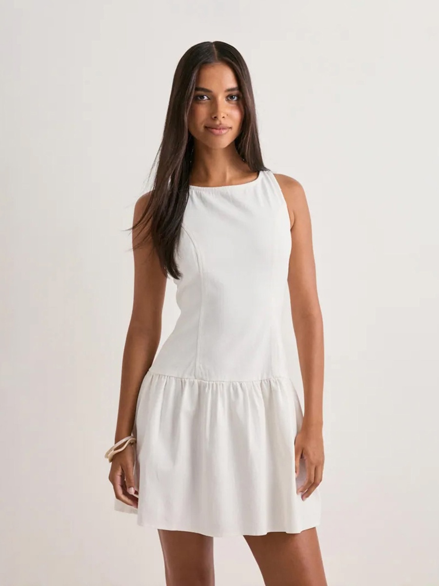 Twill Sleeveless Woven Mini Dress