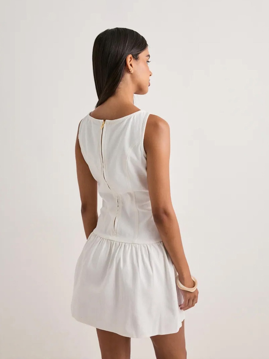 Twill Sleeveless Woven Mini Dress