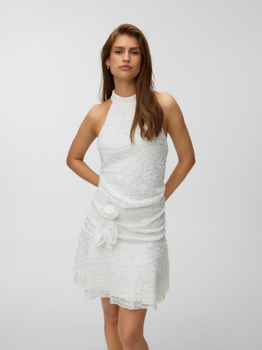 Sleeveless Halter Mini Dress