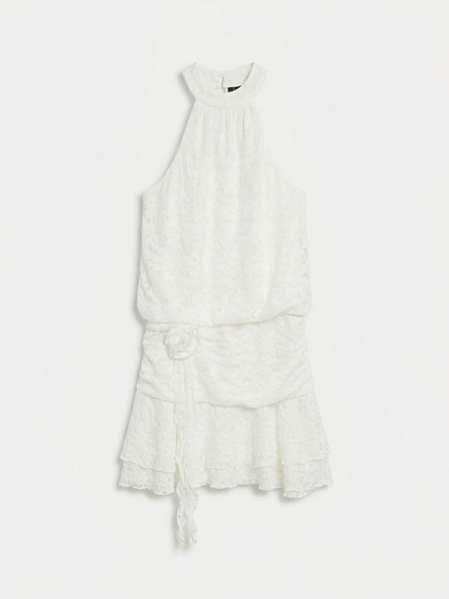 Sleeveless Halter Mini Dress