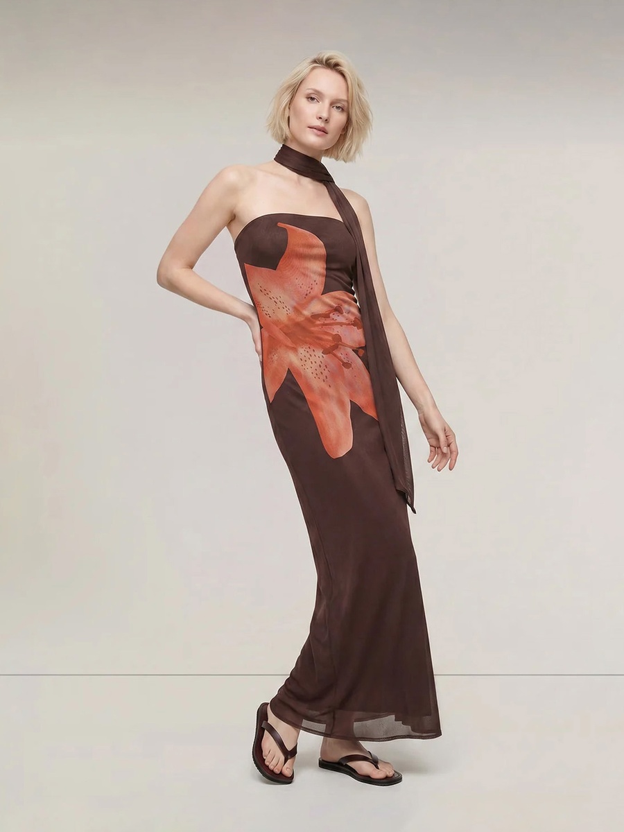 Sleeveless Maxi Scarf Dress