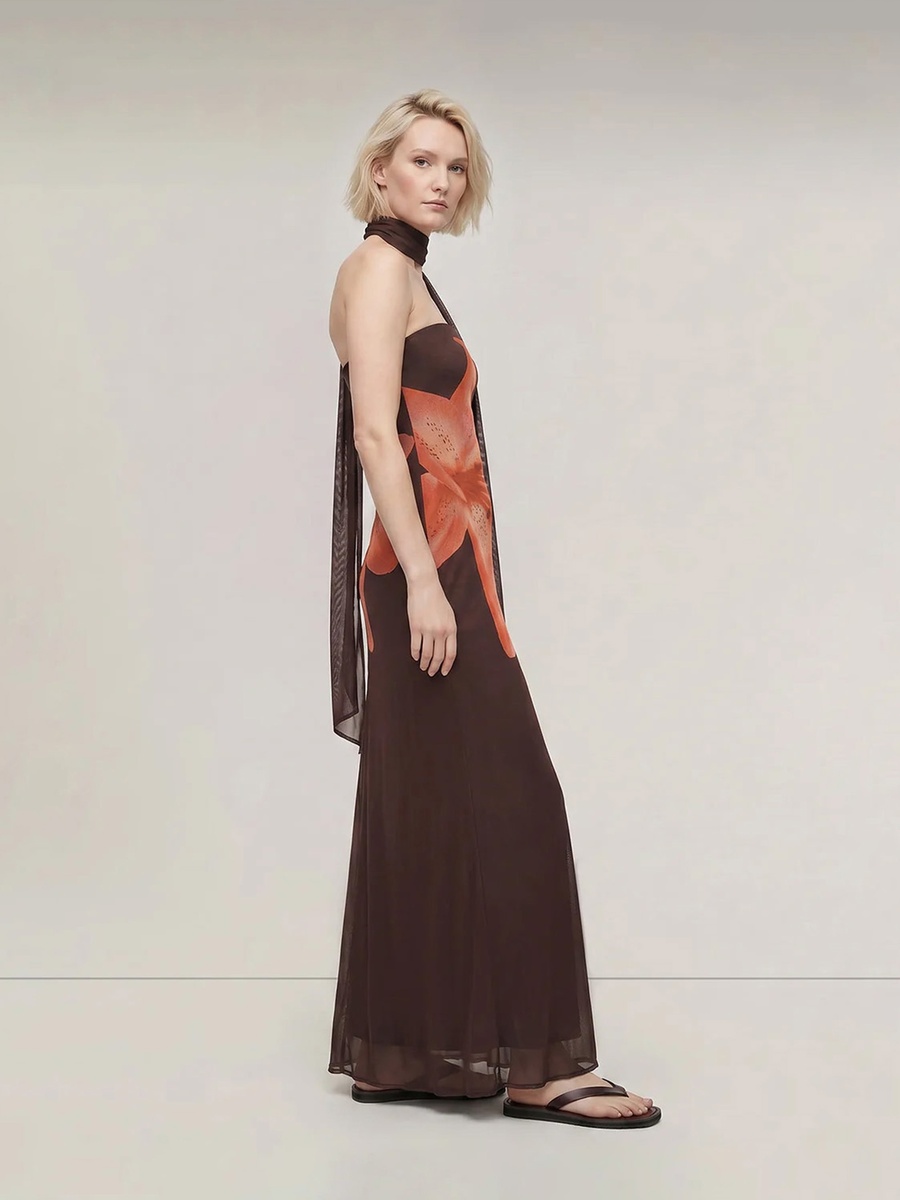 Sleeveless Maxi Scarf Dress