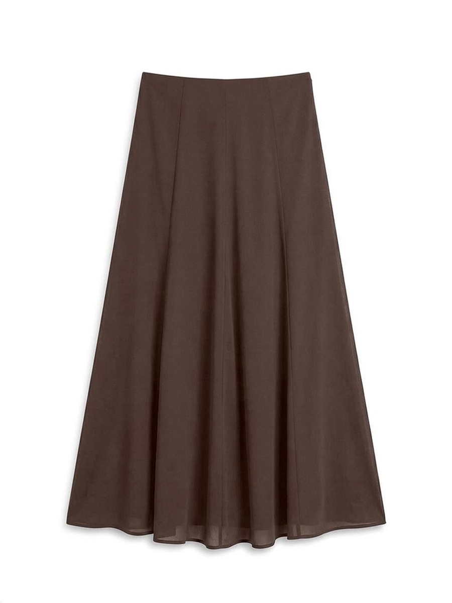 Solid Woven Maxi Skirt