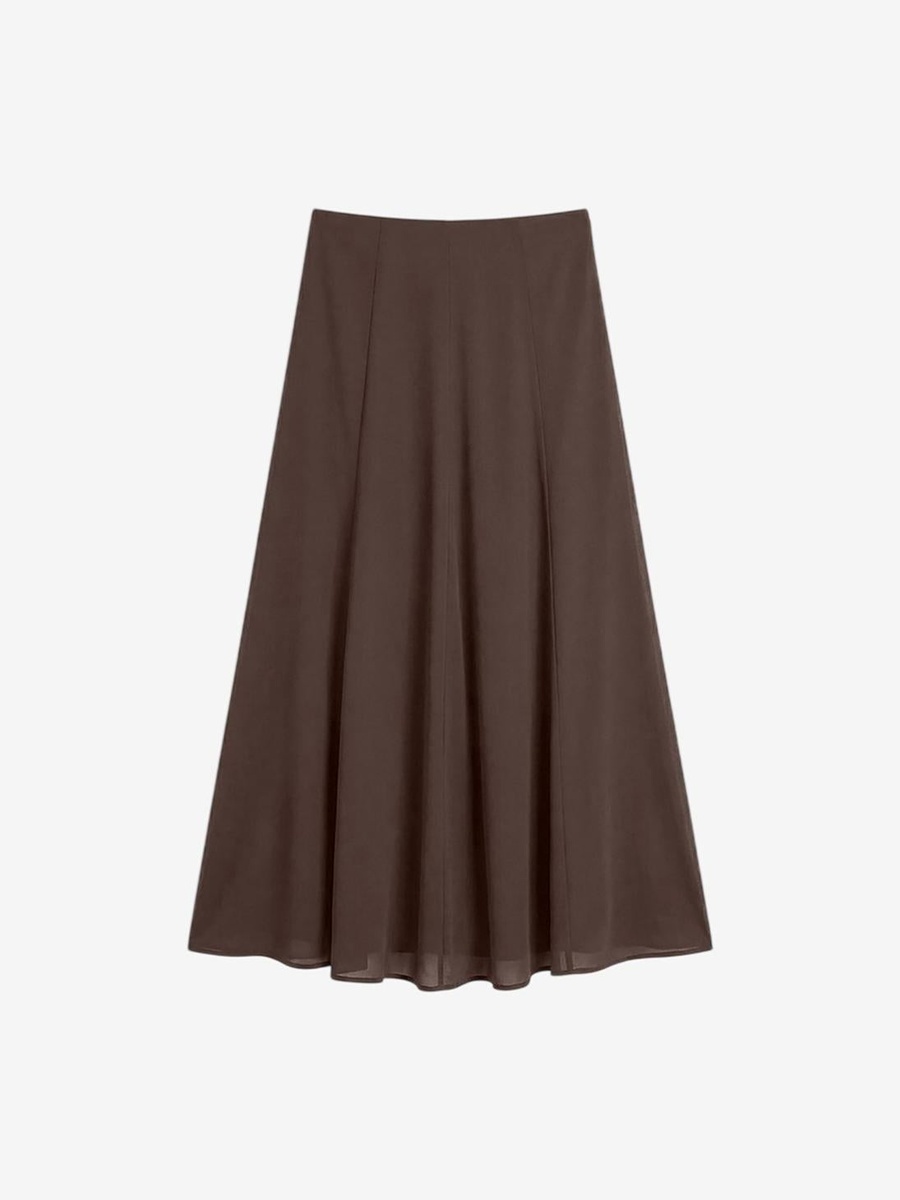 Solid Woven Maxi Skirt