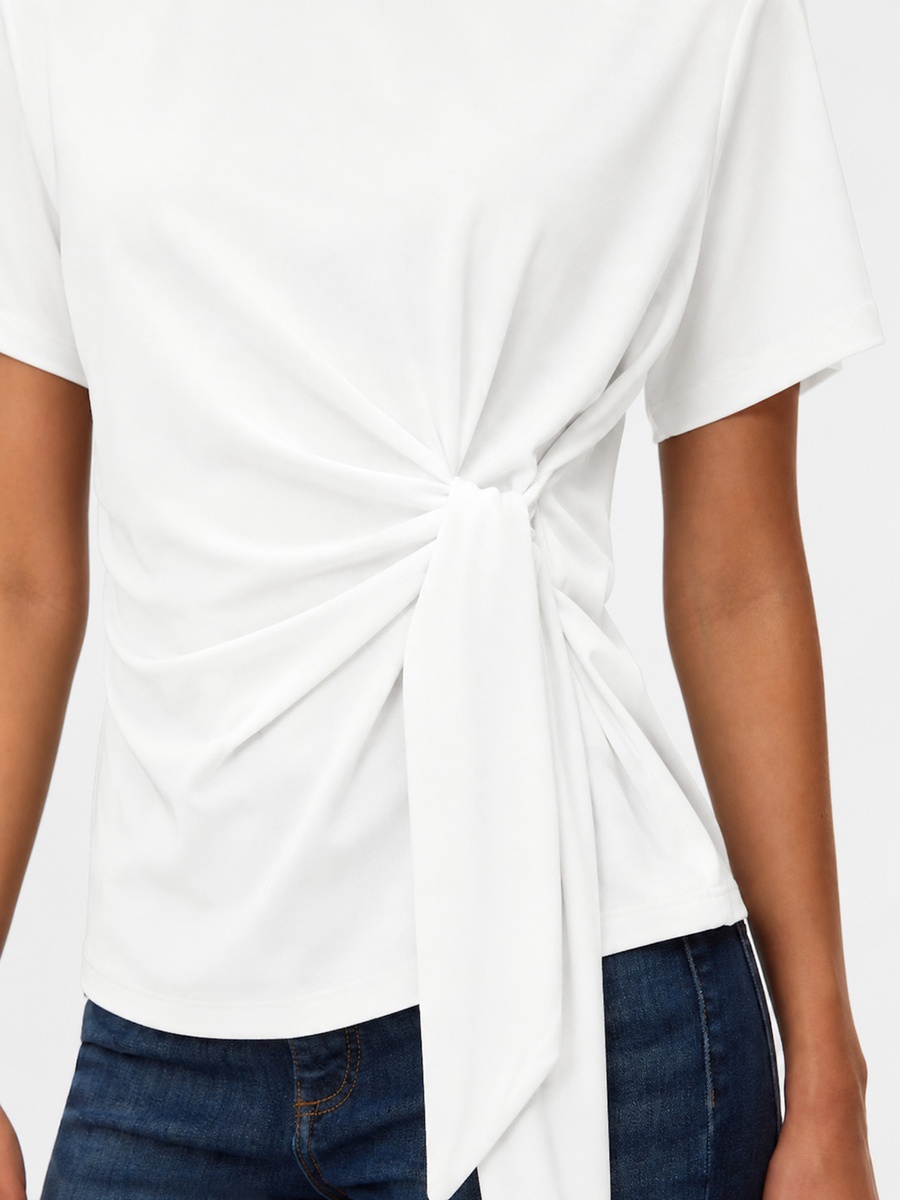 Tie-Detail Short Sleeve Jersey Top
