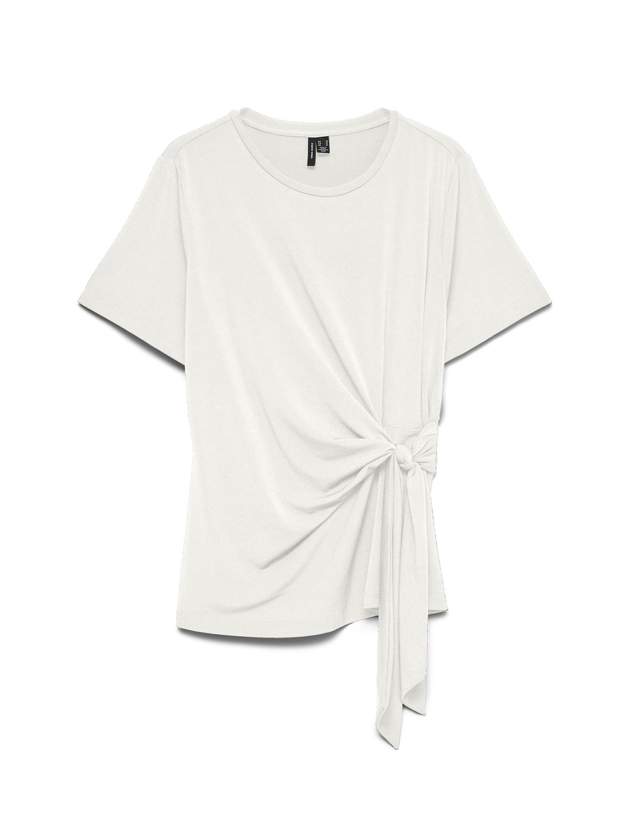 Tie-Detail Short Sleeve Jersey Top