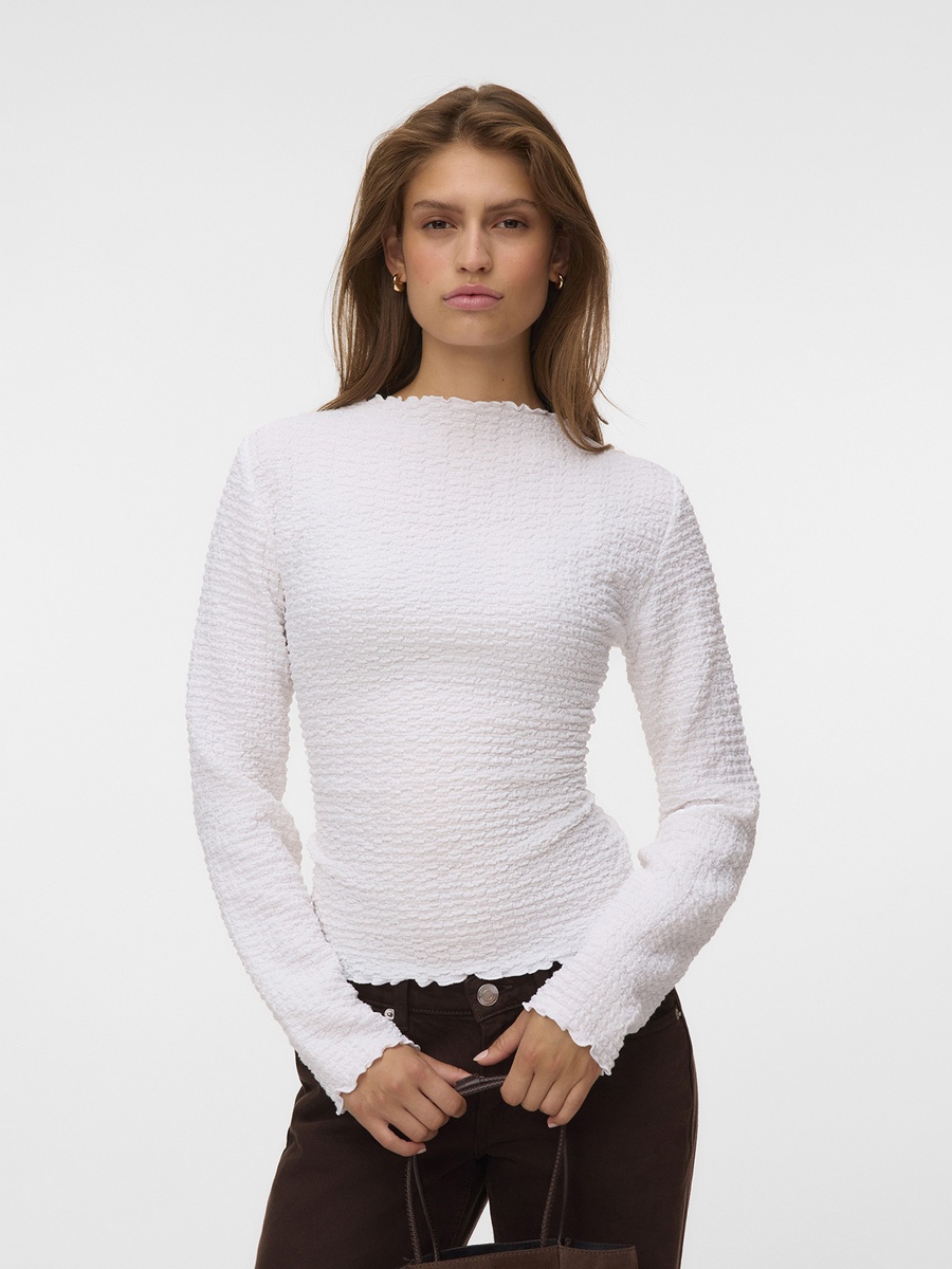 Long Sleeve Funnel Neck Jersey Top