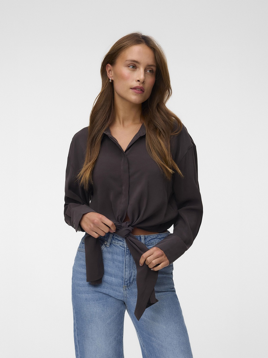 Sleeveless Short Tie Detail Shirt