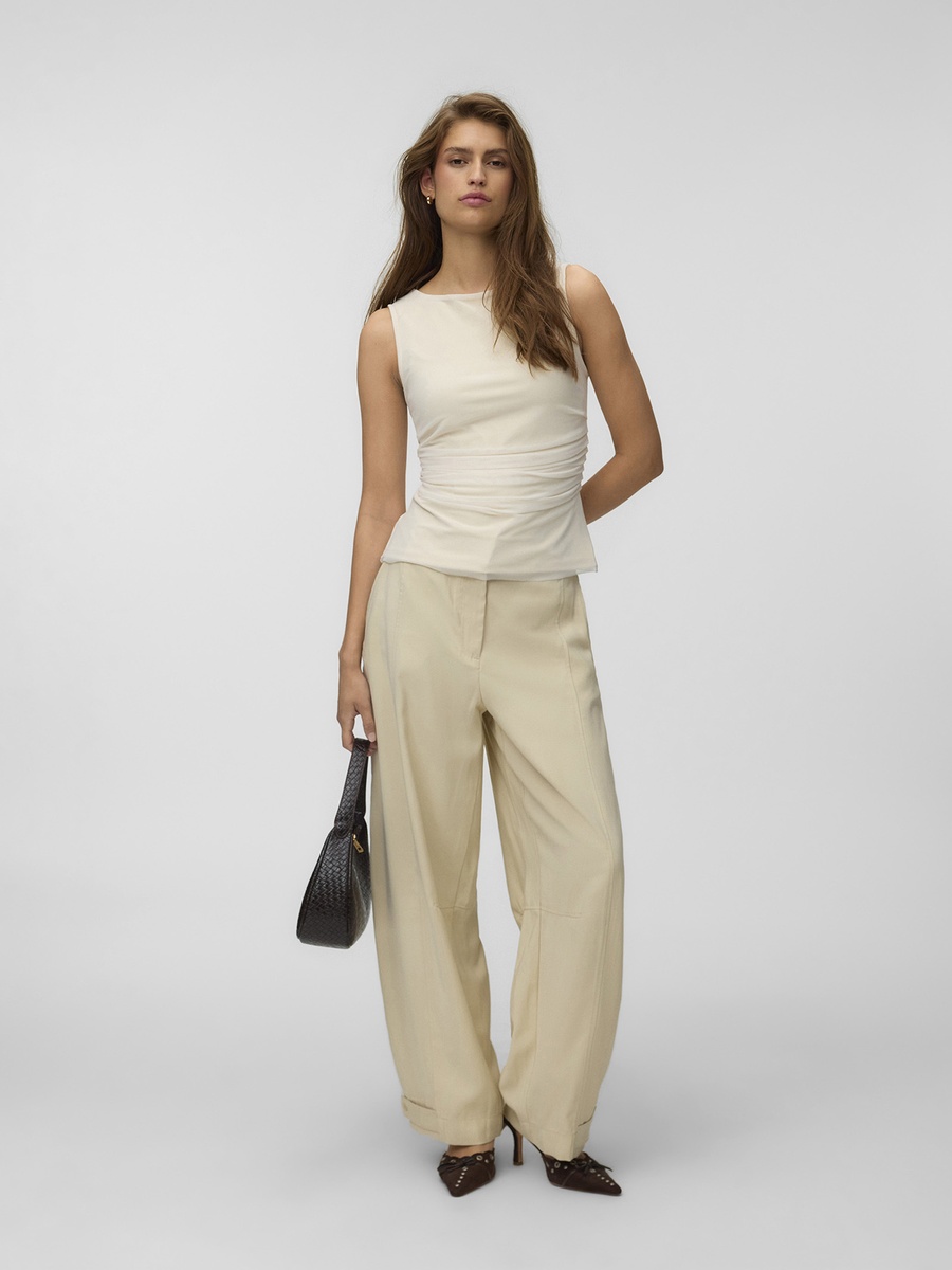 Sleeveless Mesh Jersey Top