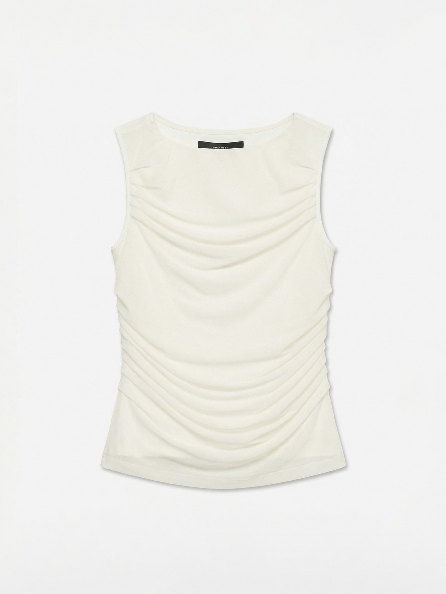 Sleeveless Mesh Jersey Top