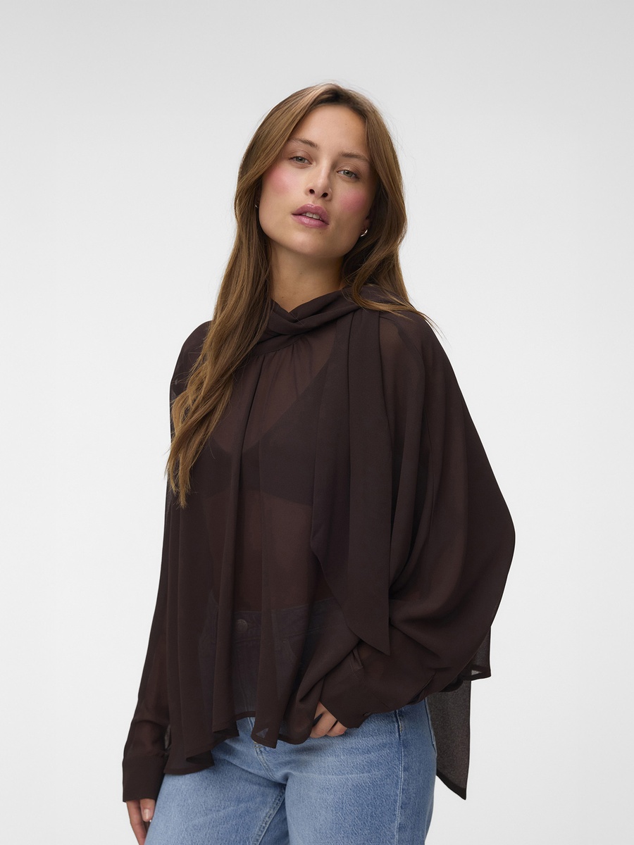 Long Sleeve Rev Tie Top Woven