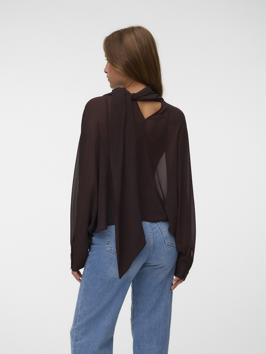 Long Sleeve Rev Tie Top Woven