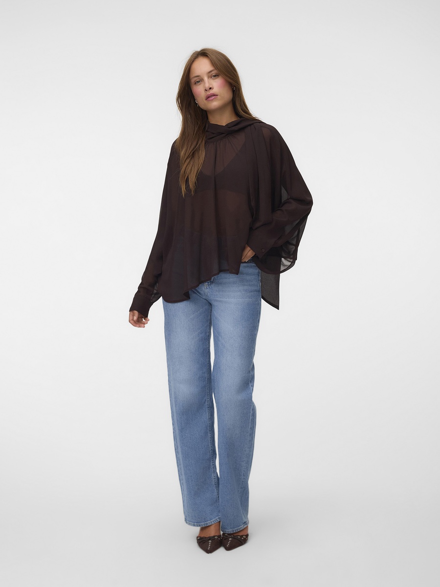 Long Sleeve Rev Tie Top Woven