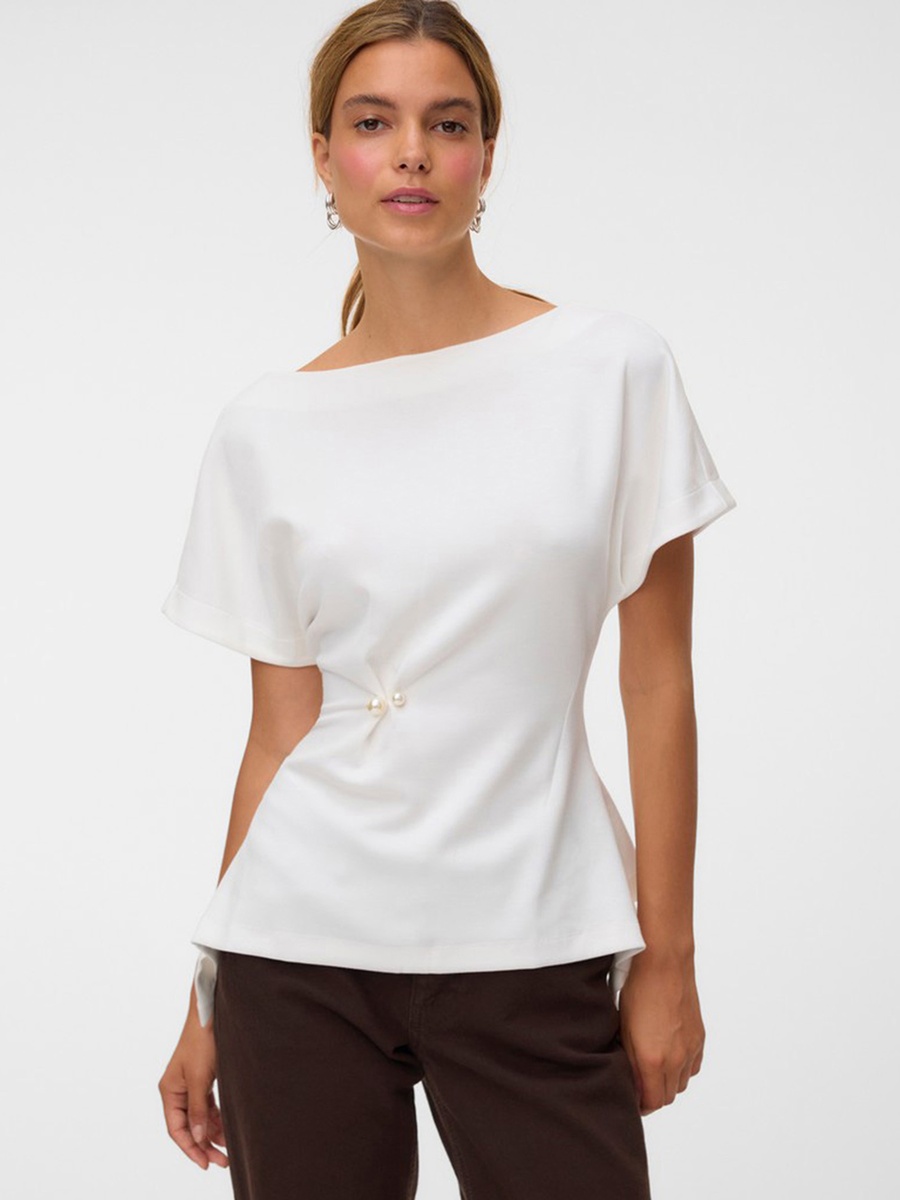 Short Sleeve Detail Jersey Top