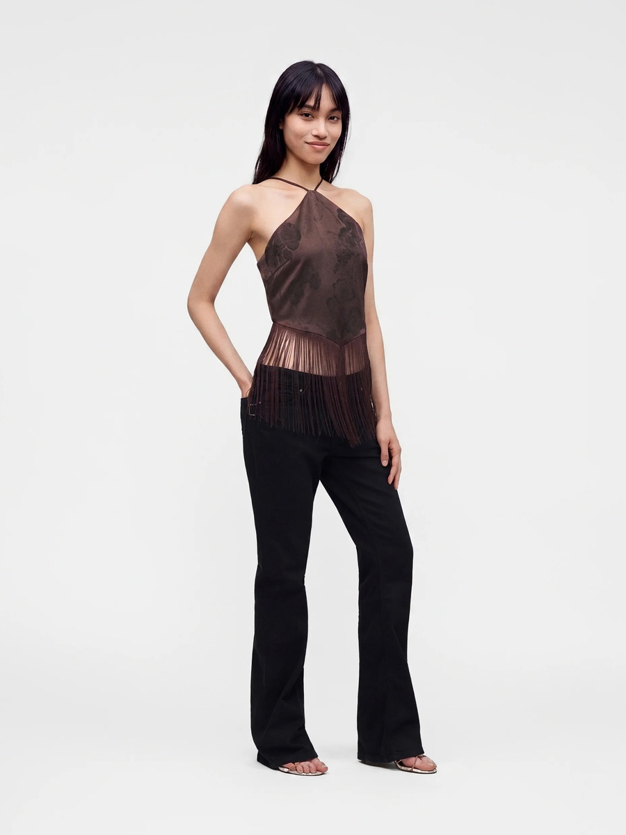 Jacquard Fringe Top