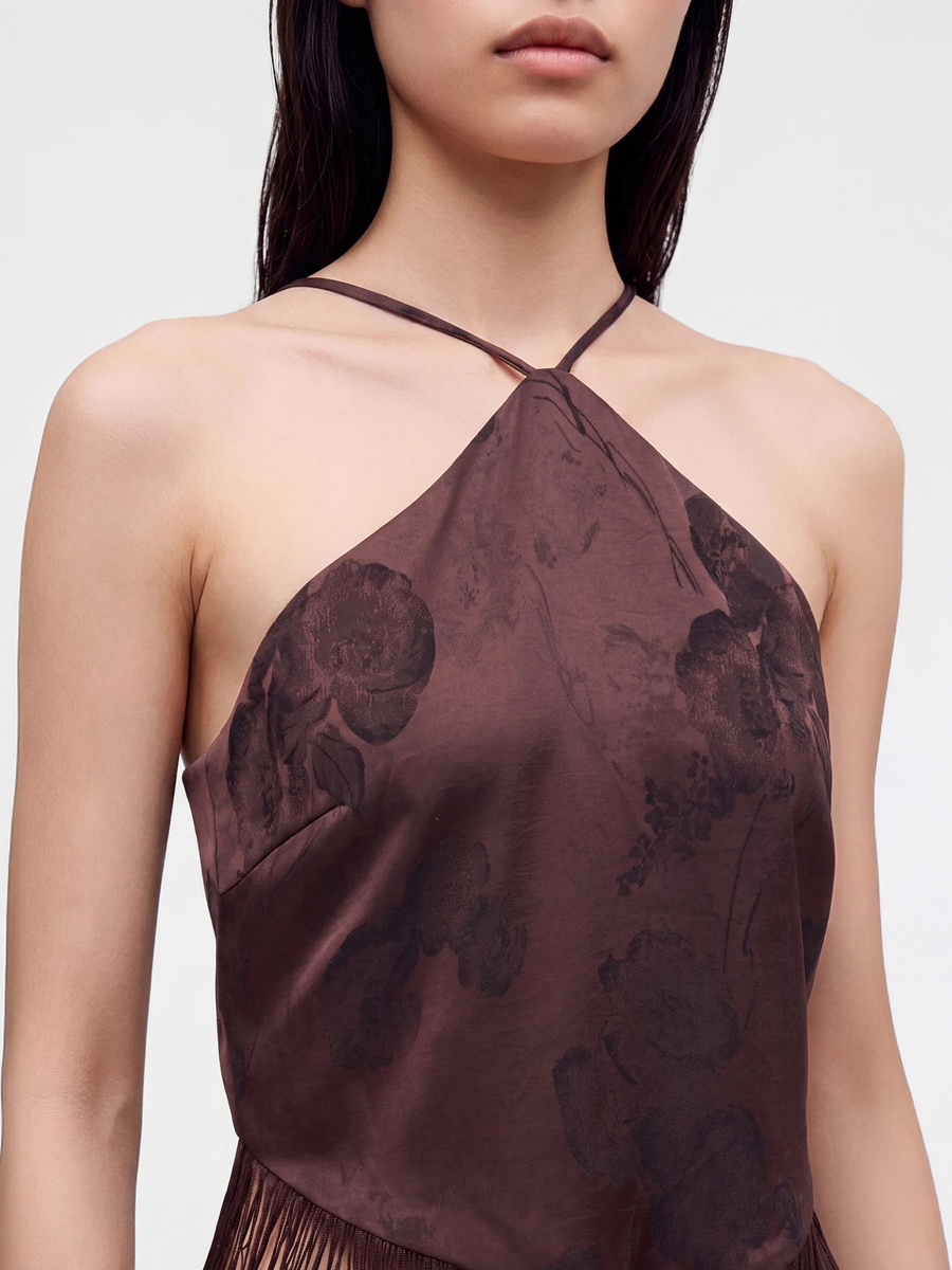 Jacquard Fringe Top
