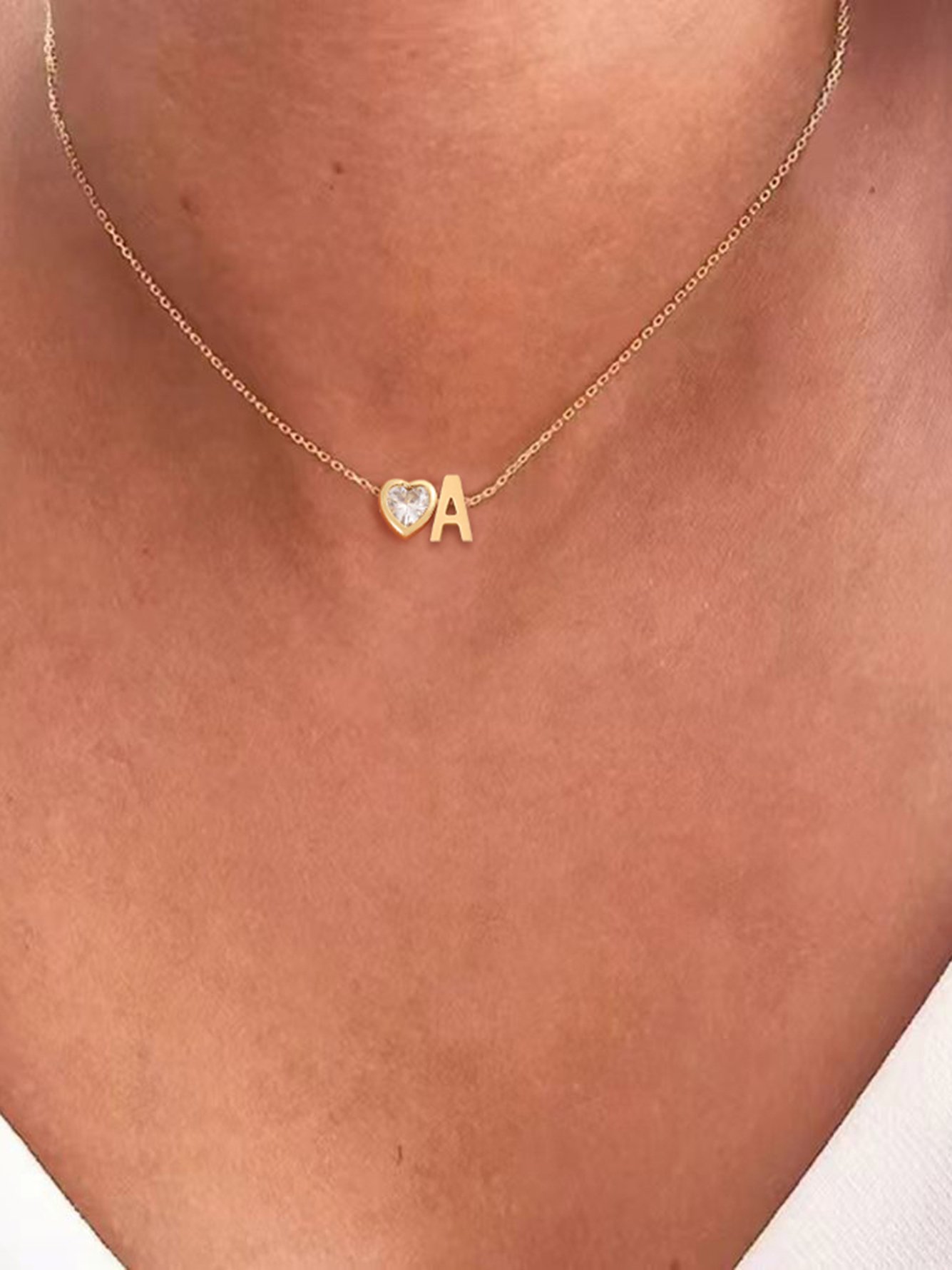 Heart Initial Pendant Necklace
