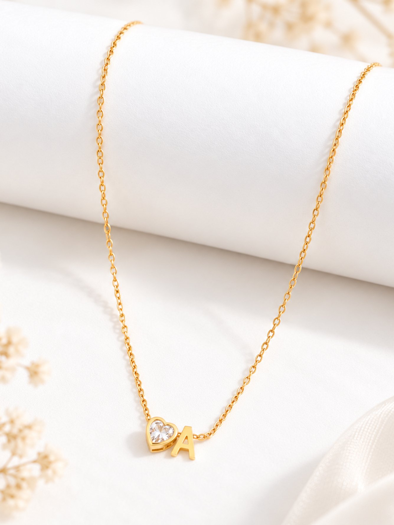 Heart Initial Pendant Necklace