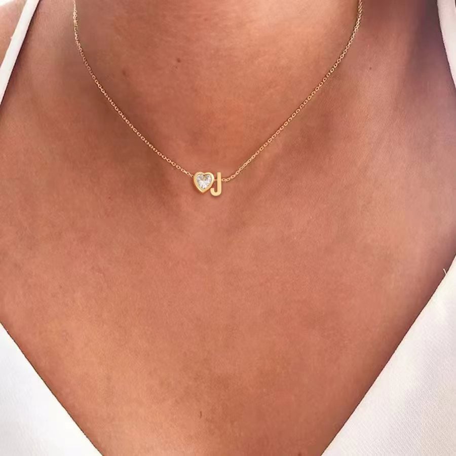 Heart Initial Pendant Necklace